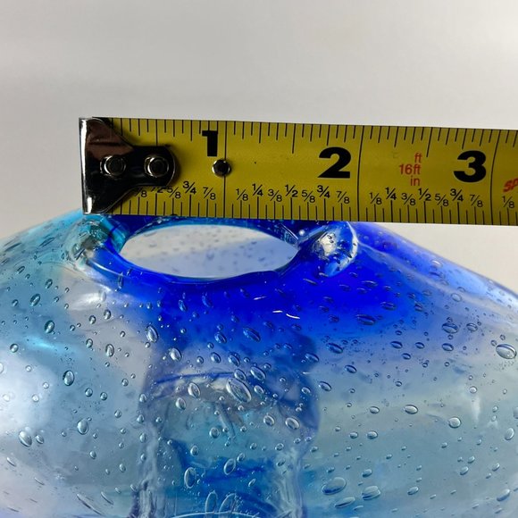 Margies Garden Vase Blue Creative Arts Hand Blown Artisan Westlake Village Cal - Picture 12 of 12